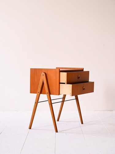 MidCentury Comodino scandinavo in teak, design scandinavo vintage, 60s - Picture 4 of 11