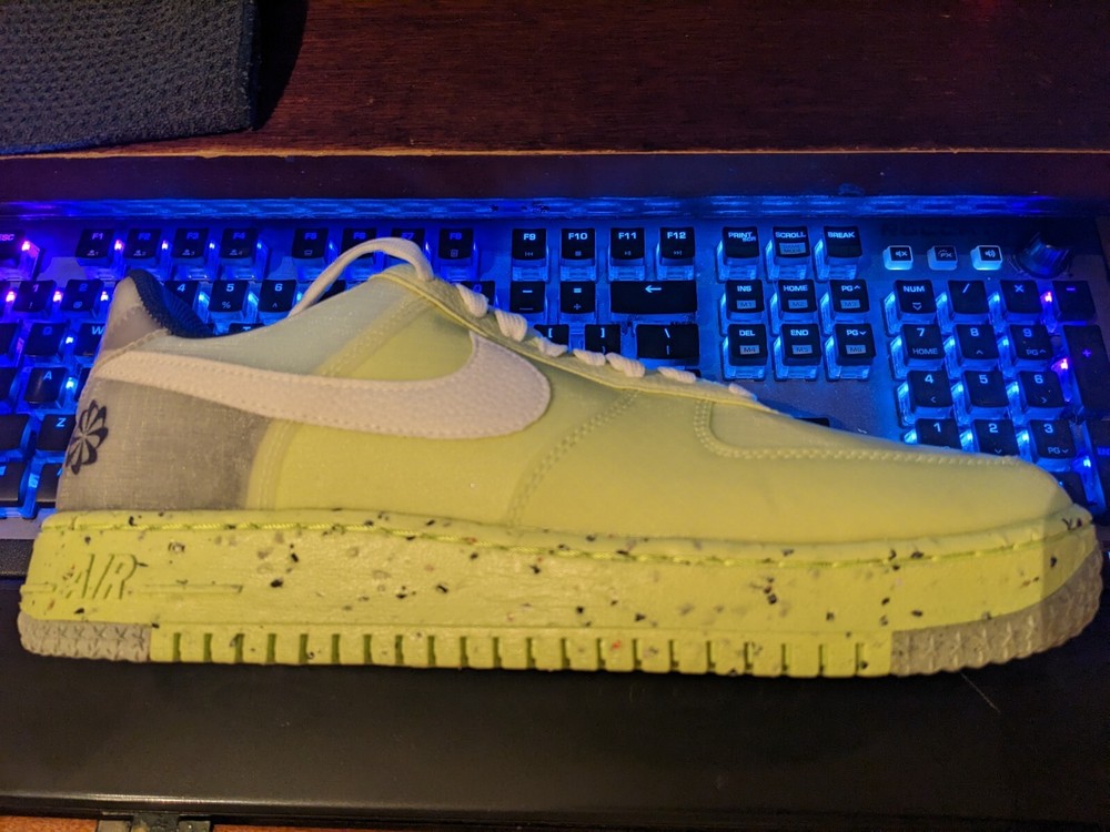 Nike Air Force 1 Crater Lemon Twist White Mens Size 10 DH2521-700