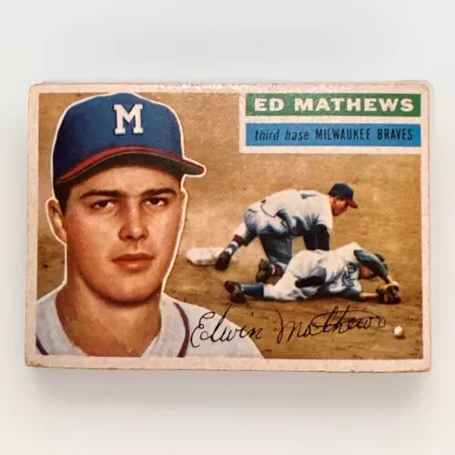 1956 Topps - Gray Back #107 Eddie Mathews