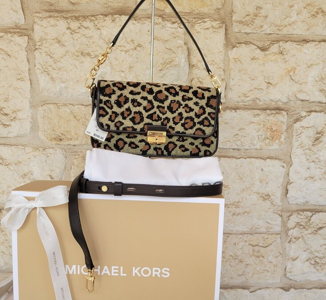 Michael Kors Kelsey Black Nylon Leopard Print Tote Bag | Lyst