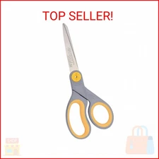 Westcott 13529 8-Inch Straight Titanium-Bonded Scissors For Office and Home, Yel