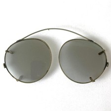 Vintage Silver Tone Clip On Sunglasses With Gray Lenses Collectible Retro Style