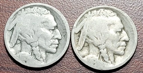 (2) 1915-S Buffalo Nickels AG-Good Original Toning Problem-Free Better Date
