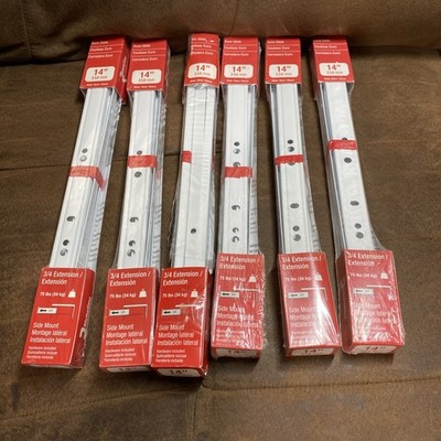 6 Pairs Full Extension 14  Drawer Slides 14  To 25  3/4  Extension Holds 75Lbs