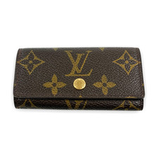 Louis Vuitton Monogram Multicles 4 Schlüssel Etui Braun Canvas Leder M62631