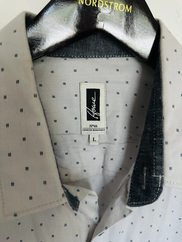 Camisa gris abotonada Howe para hombre talla grande Foto 2 de 3