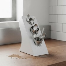 Stainless Steel Cutlery Holder Drain Holes Flatware Organizer Space-Efficient