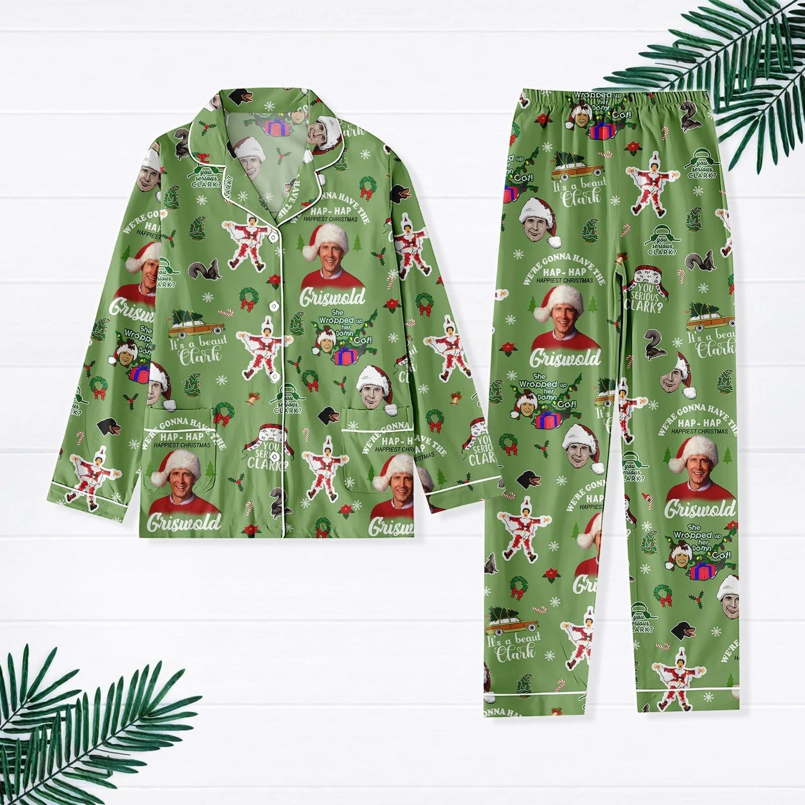 Clark Griswold Christmas Pajamas Set Funny 90s Holiday Family Sleepwear