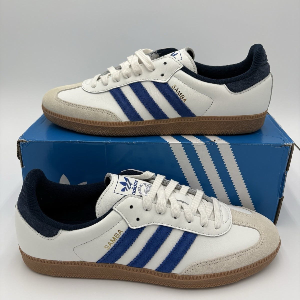  Samba ホワイト/ネイビー 265サイズ Adidas Samba OG White Royal Blue Night Indigo JH5632 - Size 10.5
