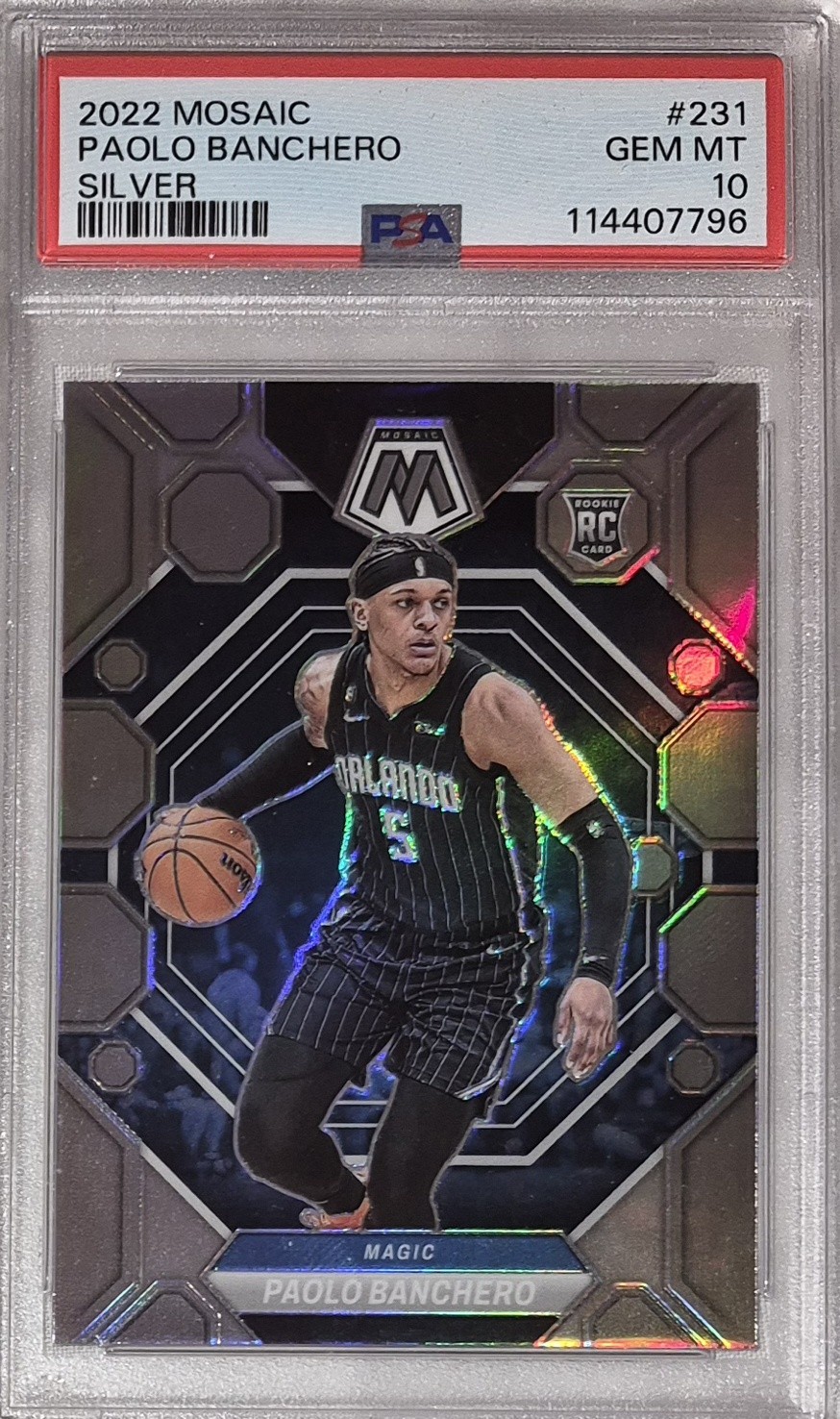 PAOLO BANCHERO RC PSA 10 GEM MT 2022 Panini Mosaic SILVER HOLO #231 Magic