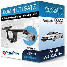 Für Audi A3 Cabrio 08- WESTFALIA Anhängerkupplung starr + 7polig E-Satz AHK