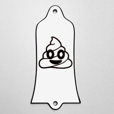 GUITAR TRUSS ROD COVER - Custom Engraved - Fit GIBSON USA - POOP POO EMOJI WHITE