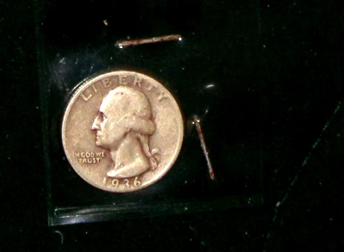 1936-S SILVER WASHINGTON HEAD QUARTER - GRADES - "VERY GOOD"