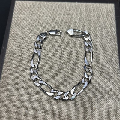 Herren-Figaroarmband Sterlingsilber 9 Zoll