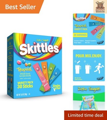 Bright & Flavorful Skittles Singles To Go Tropical Mix - 30 Convenient Sticks