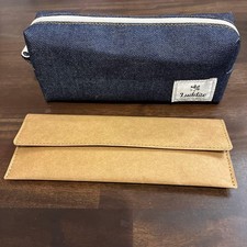 MUJI Jeans Label Pen Case Brown Luddite Box Pen Case Set