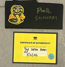PAUL WALTER HAUSER SIGNED COBRA KAI HEADBAND WHATNOT COA RARE CHRIS FARLEY BIO