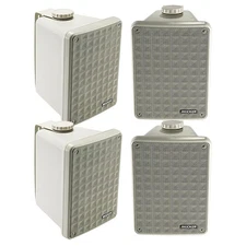 Kicker KB6 6.5" 150W 2-Way Full-Range Indoor/Outdoor Gray Stereo Speaker (Qty 4)