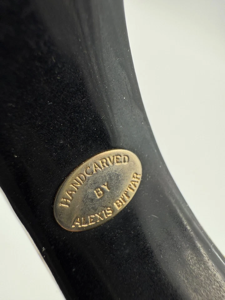 Auténtico Brazalete Brazalete Alexis Bittar Blanco Lucita Tachonado Foto 3 de 4