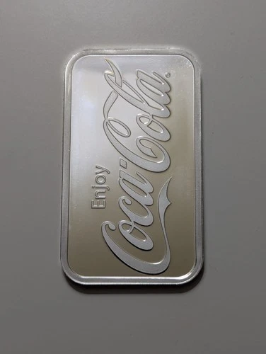 Coca Cola 1 Oz 999 Silver Bar Mirror Proof Like Finish