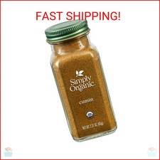 Simply Organic Ground Cumin Seed, 2.31 Ounce Glass Jar, Rich, Warm, Complex Eart