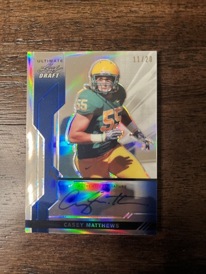 #ad #ad 2011 Leaf Ultimate Draft Casey Matthews #U CM1 Blue Metal Prismatic 20.. $23.99