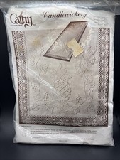 Vtg New Cathy Needlecraft Candlewickery Pineapple Table Runner Kit 16x52 Sealed