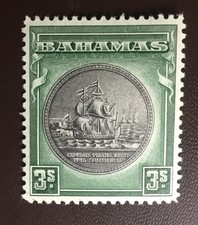 Bahamas 1946 3s Brownish Black & Myrtle Green SG132b MH