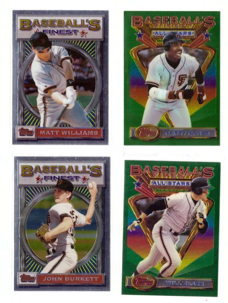 1993 FINEST - SAN FRANCISCO GIANTS Team Set w/ Barry Bonds, Will Clark, Williams