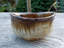 Tea Bowl Antique Japan Karatsu Oval Shape With Water Leak Practice Collectible