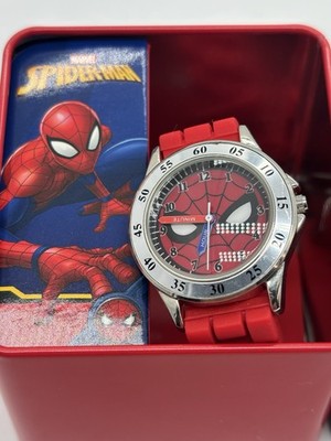 Watch - Marvel - Spiderman - Digital Wristwatch Kids Cover w/Tin Box Authentic