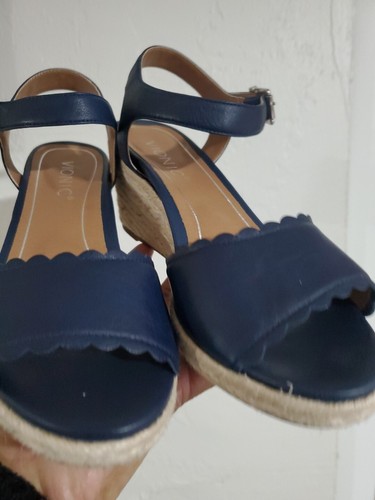 Vionic Stephanie Women's Wedge Espadrille Navy Blue Sandals Size 7 - 第 3/12 張圖片