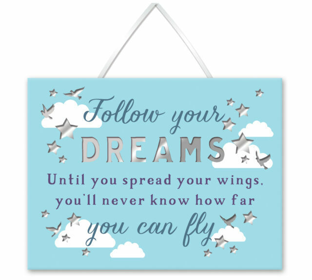 Follow Your Dreams Hanging Plaque With Ribbon More Than Words Gift for sale online 