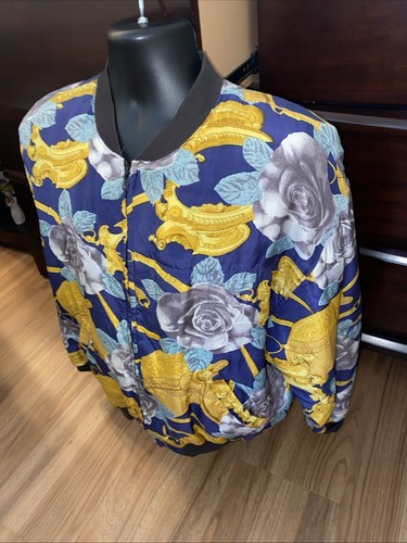 Vintage Jacket Options Melrose 100% Silk Full Zip Size Large Colorful Abstract - Picture 2 of 6