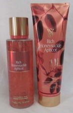 Victoria's Secret Fragrance Mist  Lotion Set Lot of 2 RICH HONEYSUCKLE APRICOT