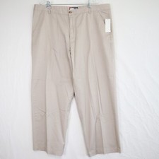 Chaps Pants Mens 42x30 Mitchell Relaxed Fit Khaki Chino Flat Front Beige NWT