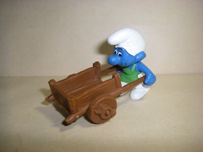 40206 Gärtner mit Karre Schlumpf Schleich Peyo W. Germany Schlümpfe