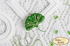 DIY Jewelry Making Beading Kit Pin Ginkgo Brooch Bead Embroidery Needlepoint