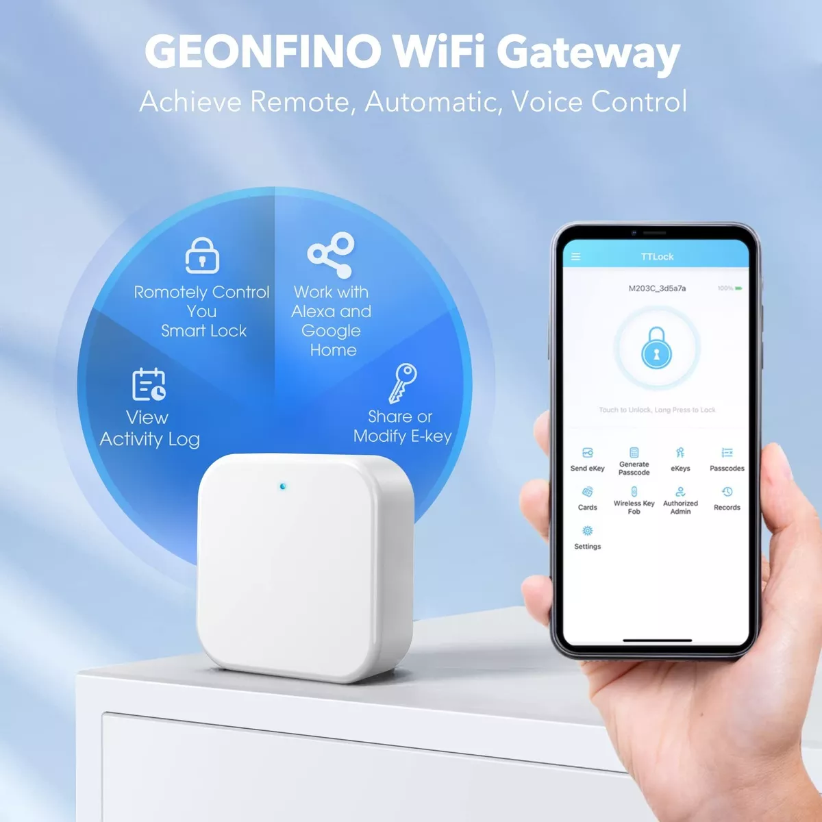 Hornbill G2 Wi-Fi Gateway, Remotely Control Smart Lock with TTLock