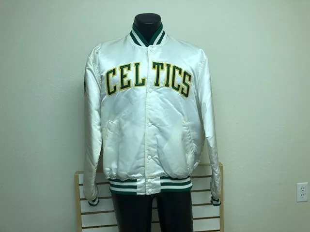 90's Boston Celtics Starter Satin White NBA Jacket Size XL – Rare VNTG