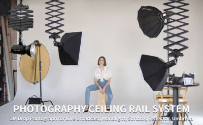 DATOUBOSS 2M Drop Pantograph Studio Photography Ceiling Rail Photo Studio System