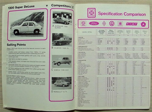 AUSTIN ALLEGRO Car Salesmans Confidential Competitive Info Guide Apr 1973 #3020 - 第 3/4 張圖片
