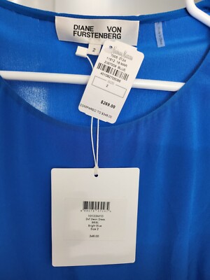Diane Von Furstenberg Dvf Deon Dress 100% Silk Blue New with Tag (Original  $348) | eBay
