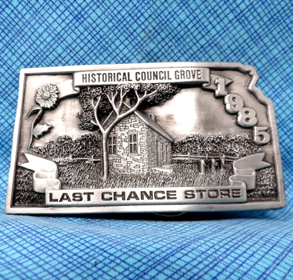 Hebilla de cinturón Council Grove Kansas Last Chance Store # LE de colección años 80 SS .XTT691 Foto 2 de 4