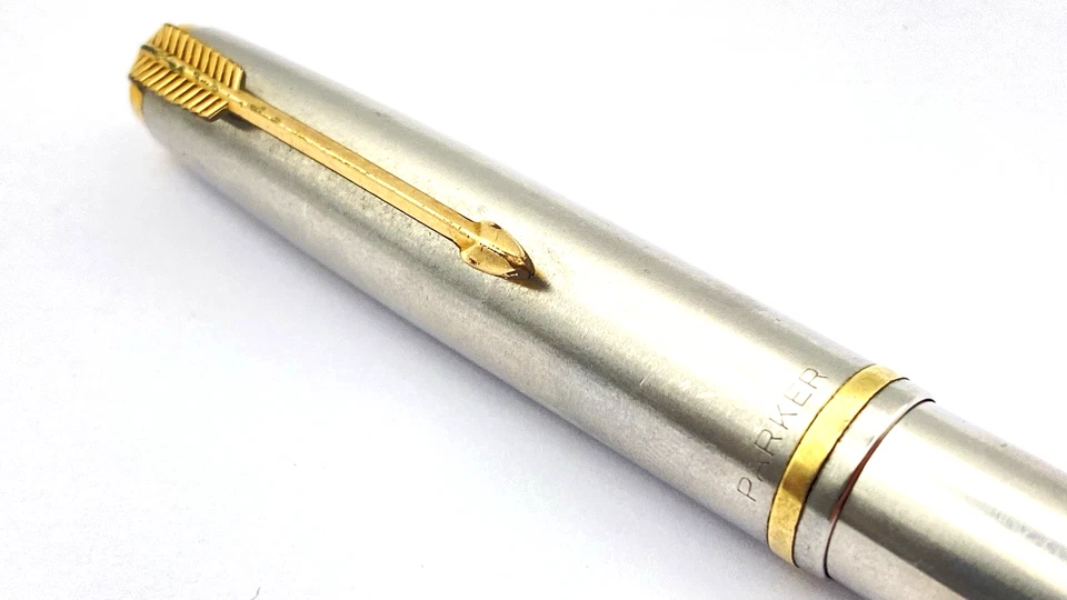 CANETA TINTEIRO AEROMÉTRICA VINTAGE PARKER 51 FLIGHTER OURO 14K FINA NOVA NA CAIXA Fabricada nos EUA - Imagem 3 de 4