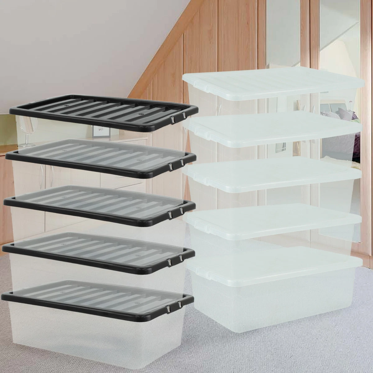 Plastic underbed storage boxes deals