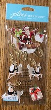 VERY RARE Jolees Santa Sleigh Reindeer Gifts Christmas 3D Scrapbook Stickers