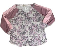 NWT BIBI SHIRT Women's Size Medium Thermal Pink  Lavendar Swirl Casual Comfy