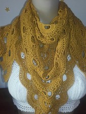 SHAWL shoulder covers triangular scarf model "virus" handmade, cotton