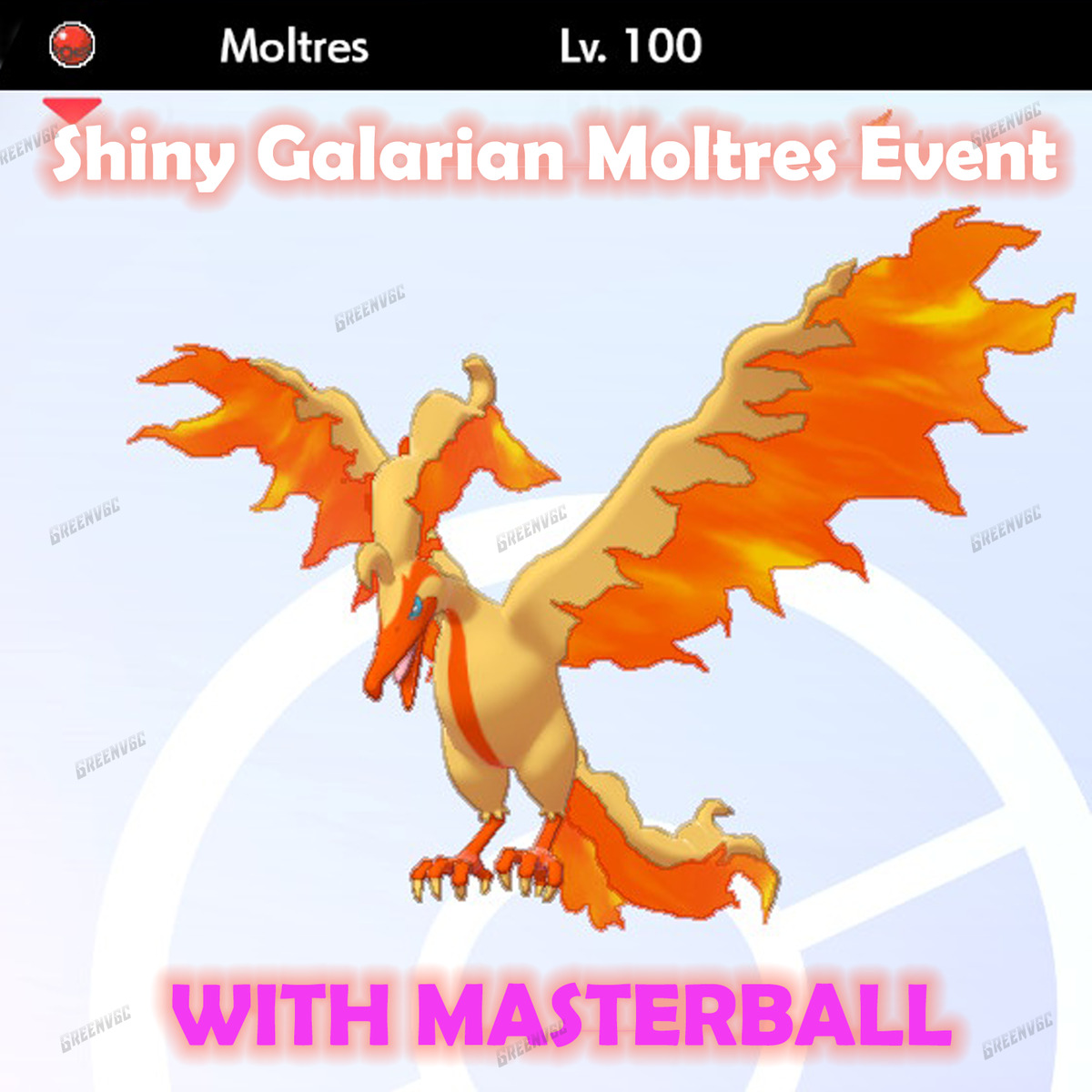 Shiny Galarian Moltres Event | Battle Ready | 6IV | Pokemon Sword and Shield